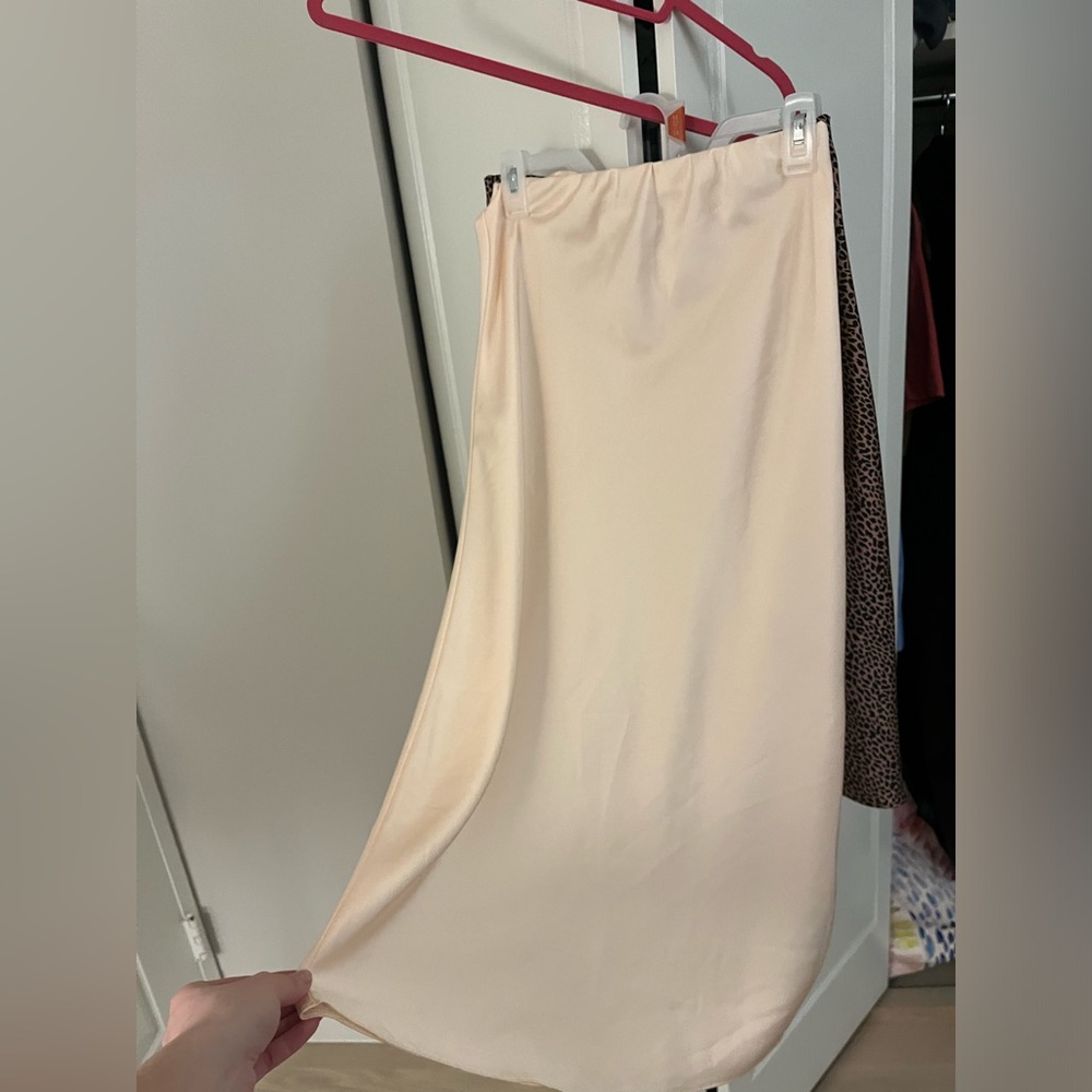 ASOS cream midi skirt